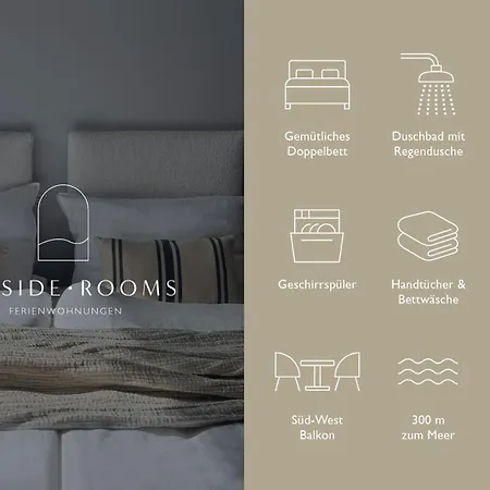 Seaside - Design-apartment Mit Balkon & Parkplatz - Inklusive Strandkorb Direkt Am Wasser * ビューズム